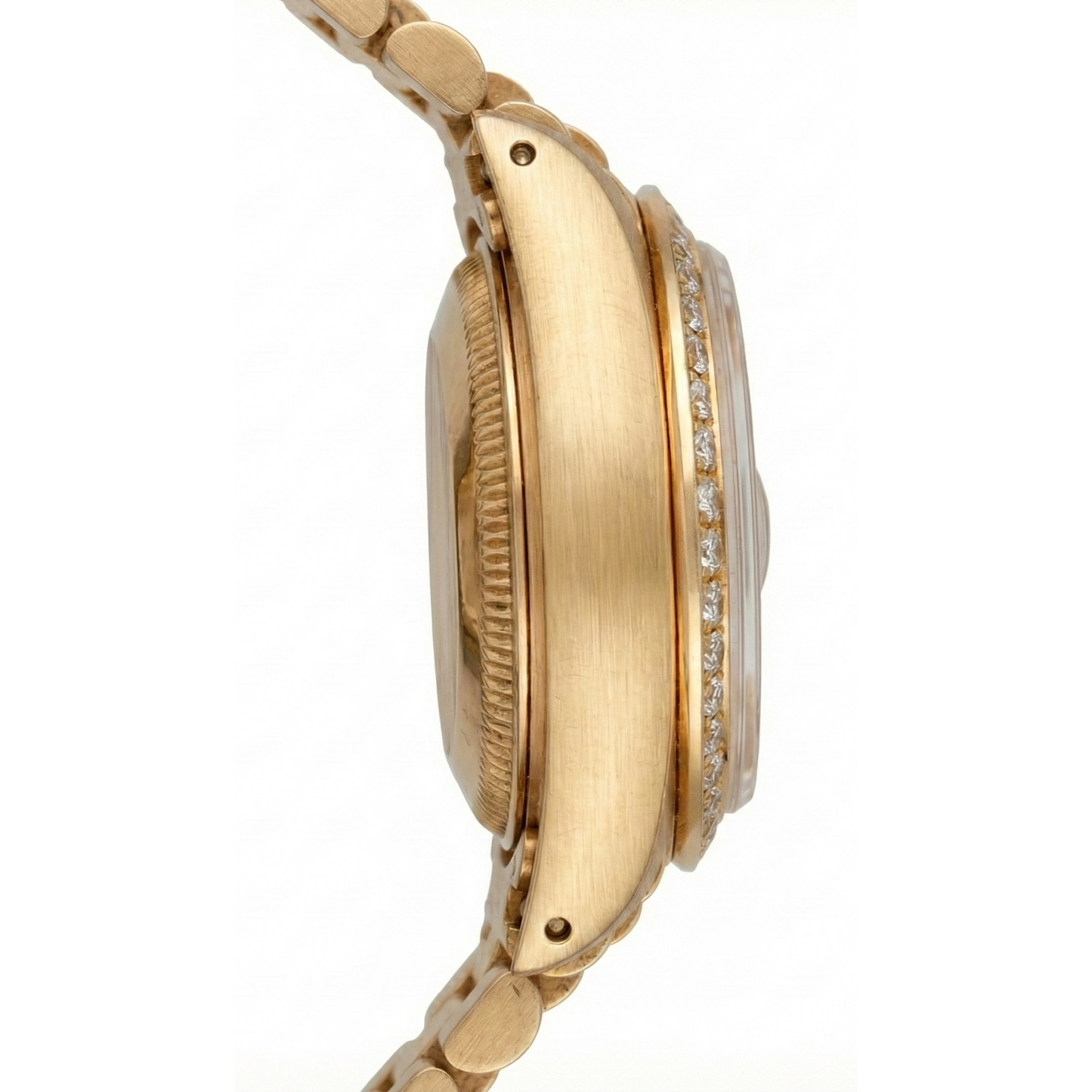 Rolex-Damenuhr im Präsidentenstil mit weißer Diamant-Zifferblattlünette