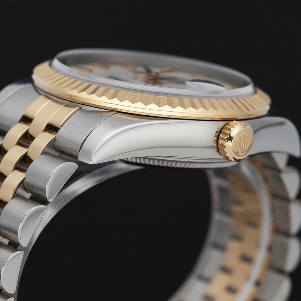 Edelstein Rolex in Two Tone – Profilansicht