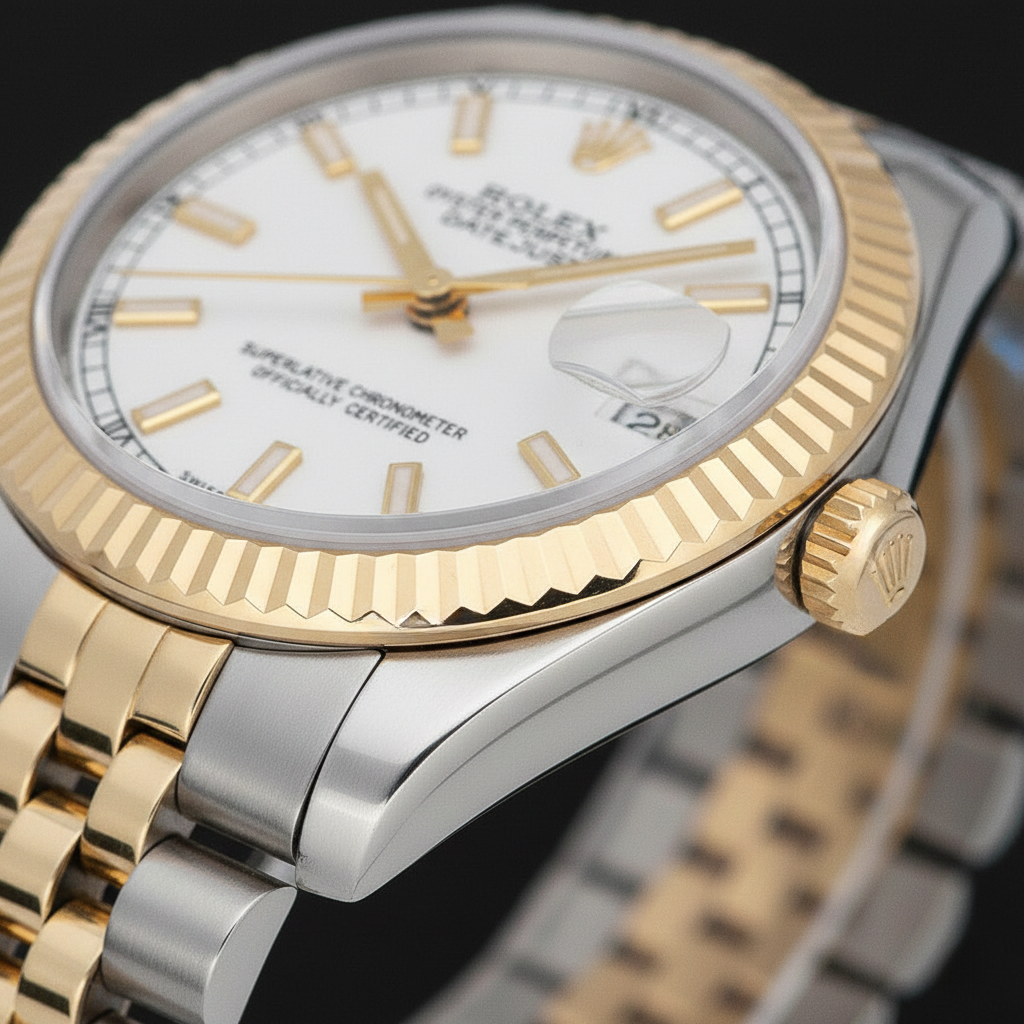 Edelstein Rolex in Two Tone – Draufsicht