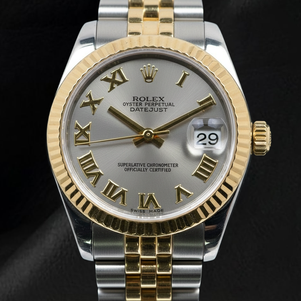 Rolex Datejust 36 mm Uhr aus Gelbgold und Stahl