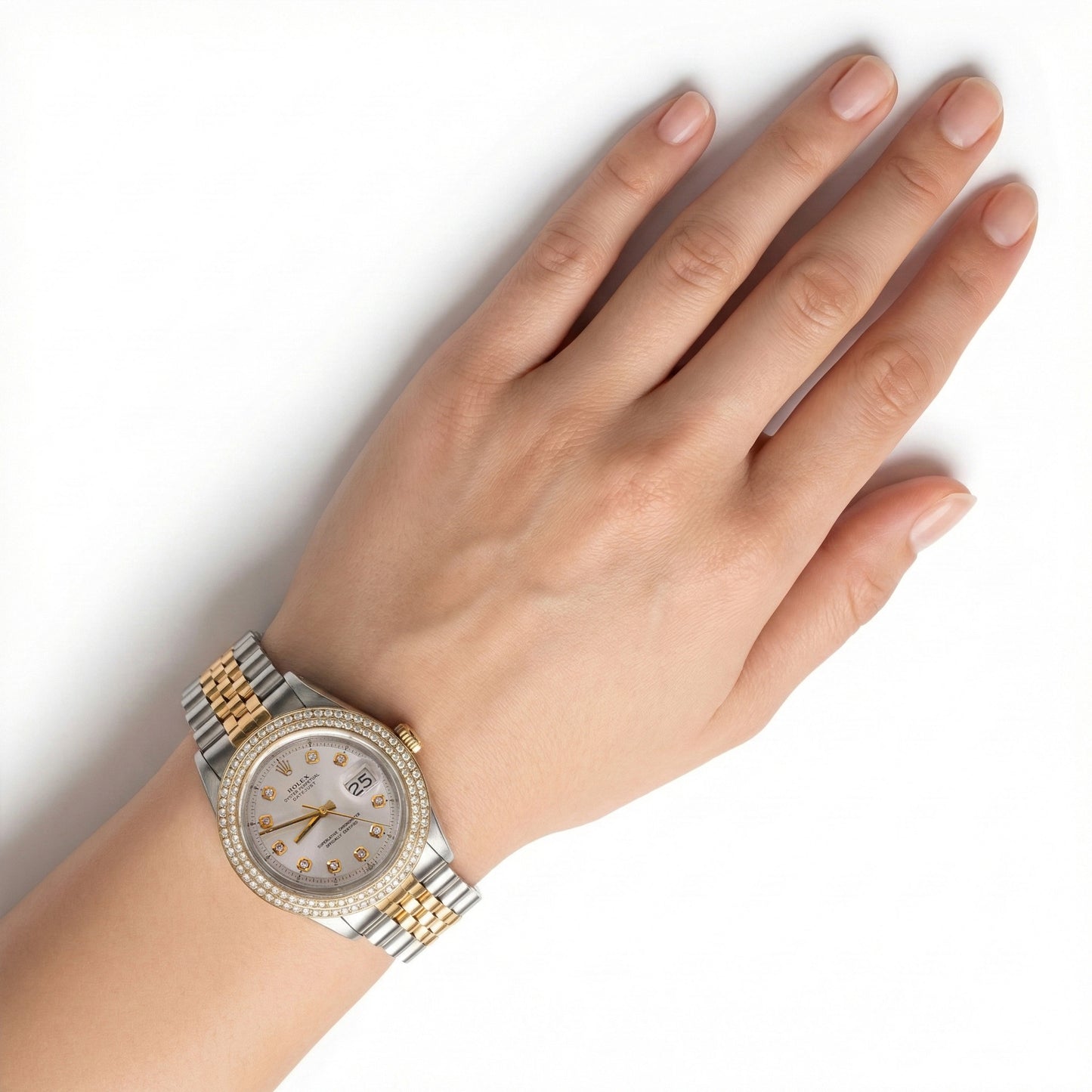 Rolex Datejust Uhr mit zweireihiger Diamantlünette Datejust