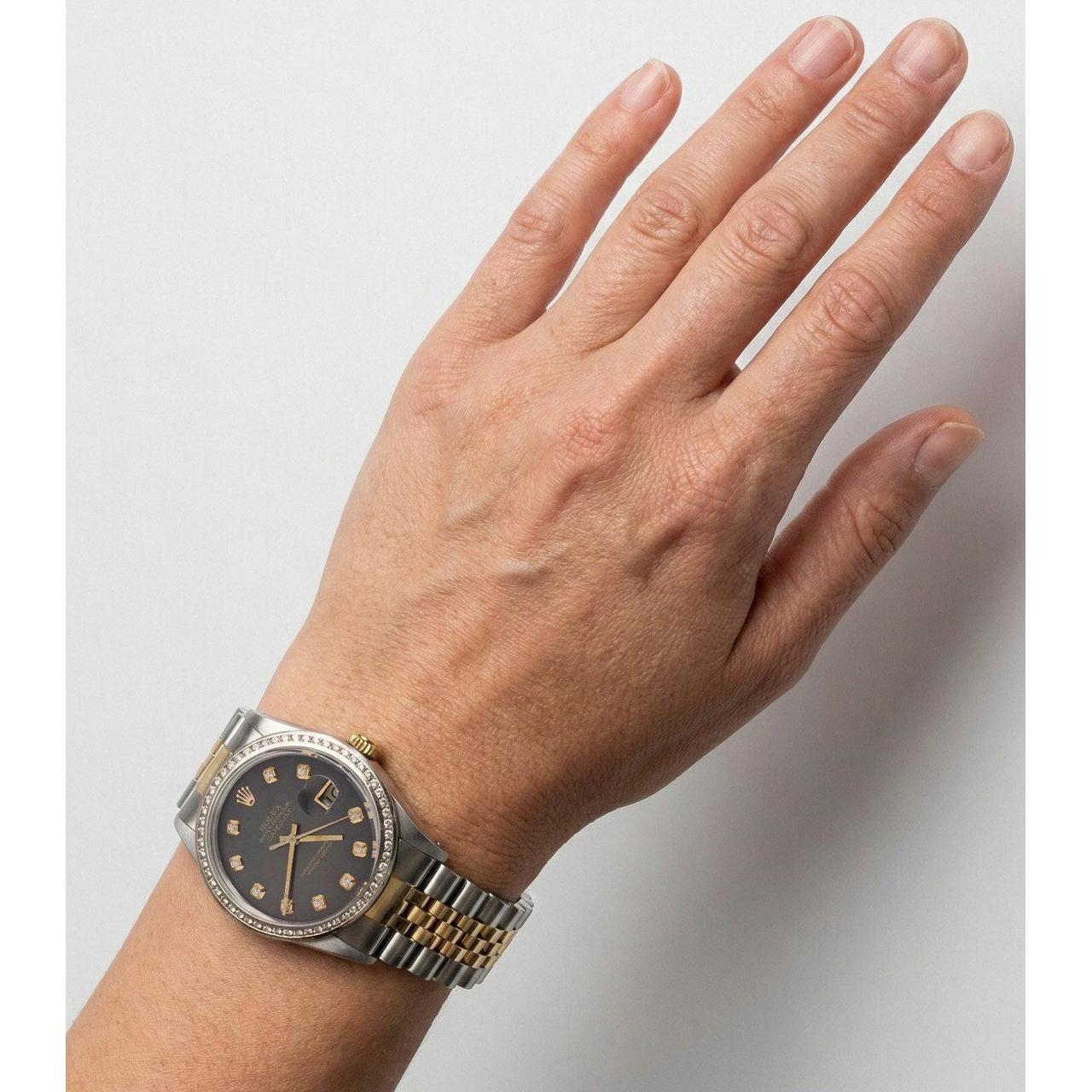 Rolex Datejust Uhr zweifarbig Männer Kanal Lünette Diamant