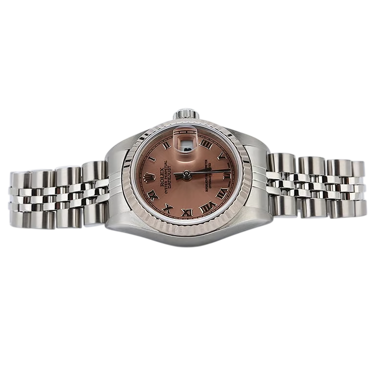Rolex Lady Uhr mit römischem Zifferblatt in Lachsfarbe