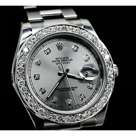 silbernes Diamantzifferblatta Rolex