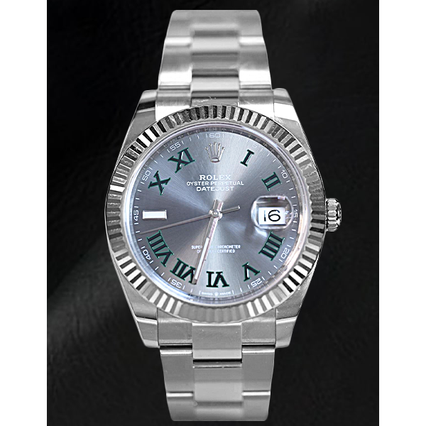 Rolex Datejust 41 Wimbledon Schiefer Zifferblatt Edelstahl Armbanduhr