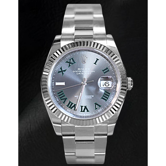Rolex Datejust 41 Wimbledon Schiefer Zifferblatt Edelstahl Armbanduhr