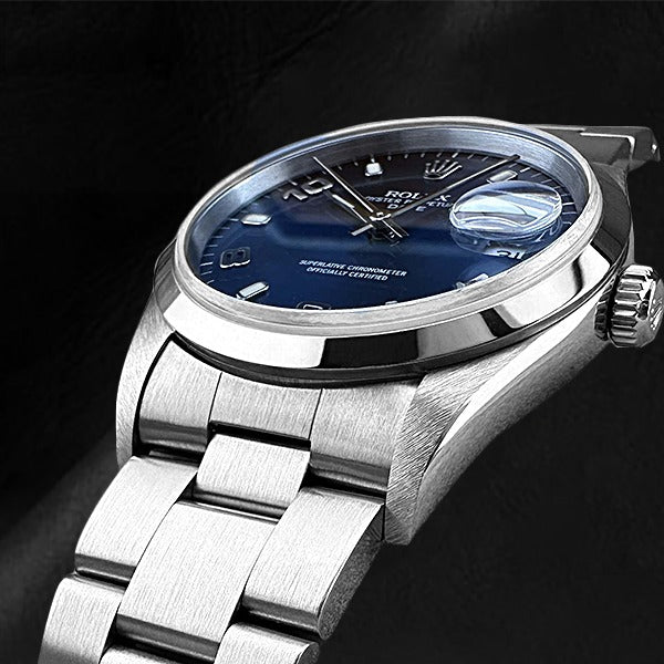 Rolex Stainless Steel mit Edelstein – Frontansicht