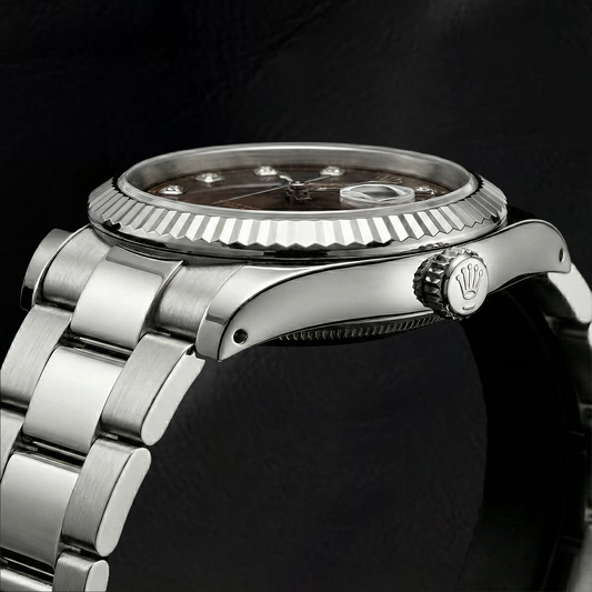 Rolex Stainless Steel mit Diamant – Frontansicht