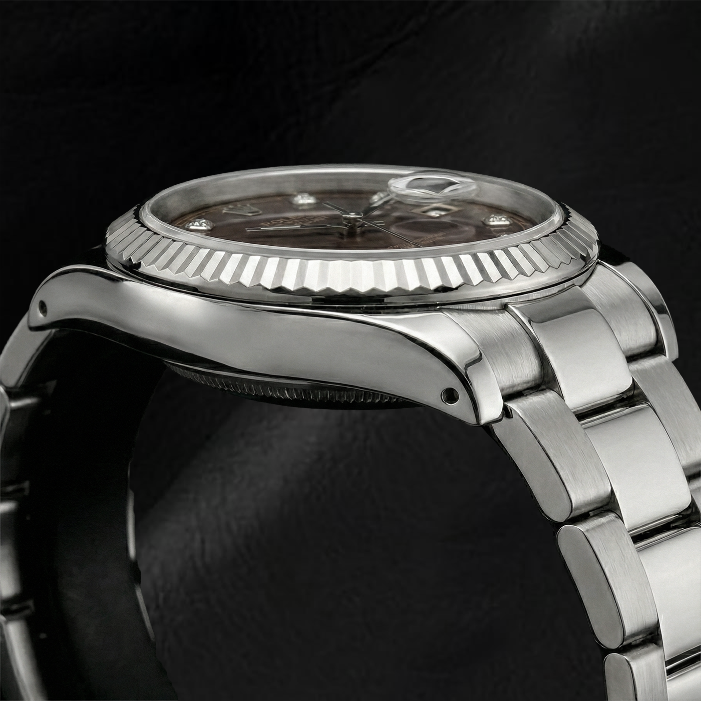 Luxuriöser Diamant Rolex 0,20 Karat – Seitenansicht