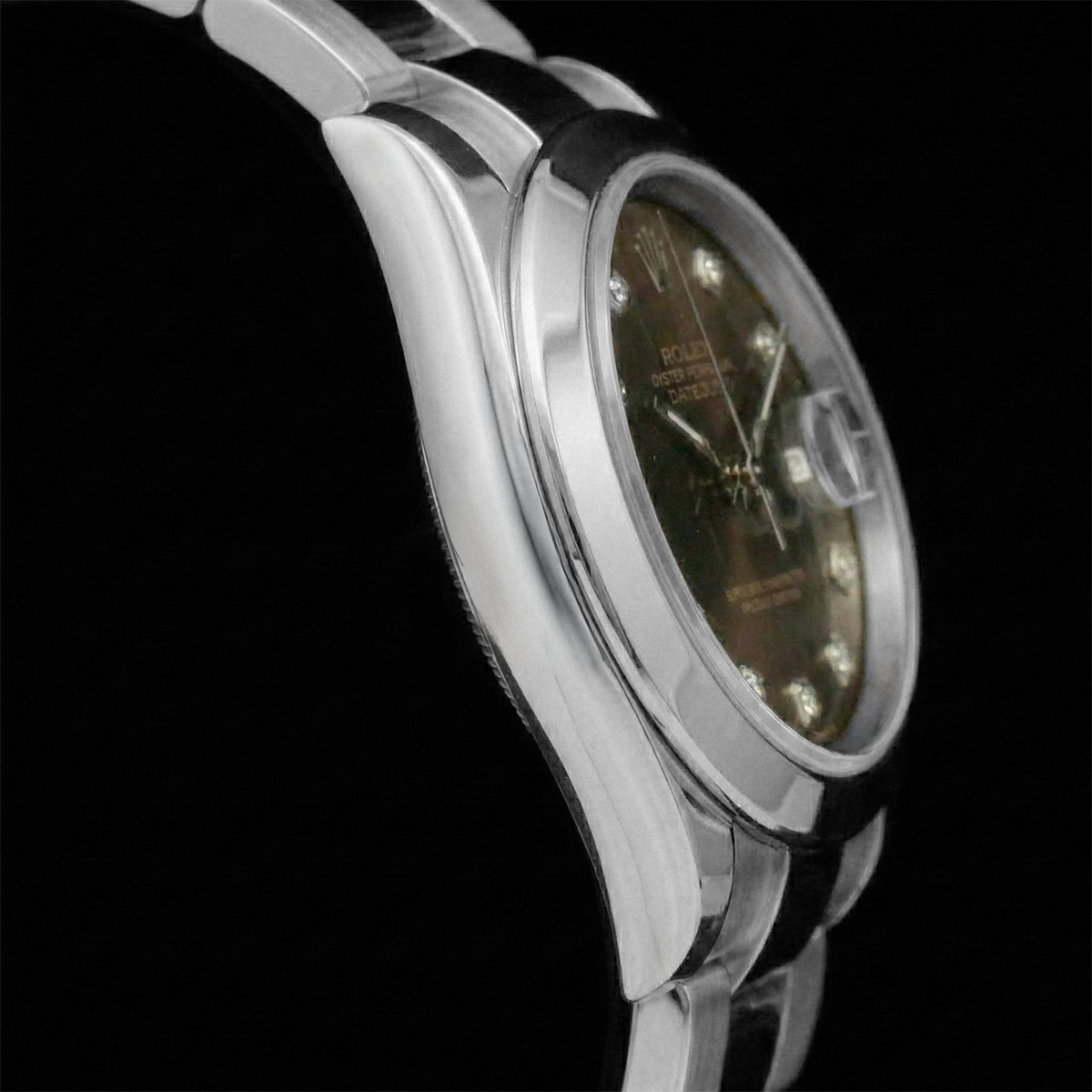 Rolex Stainless Steel mit Edler Diamant – Seitenansicht