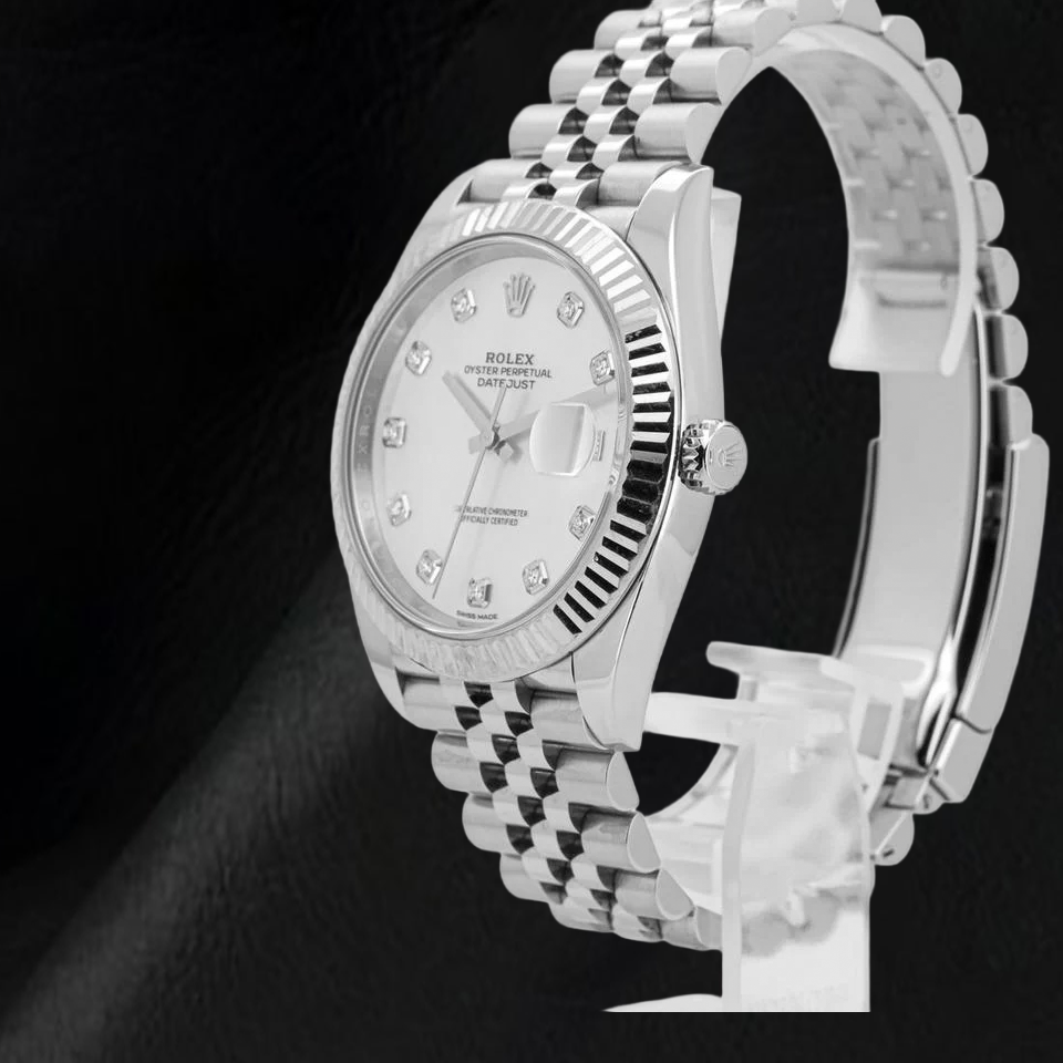 Rolex Datejust 41mm Perlmutt-Diamantzifferblatt Jubilé-Armband Edelstahl-Uhr
