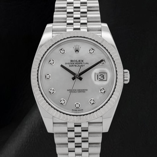 Rolex Datejust 41mm Perlmutt-Diamantzifferblatt Jubilé-Armband Edelstahl-Uhr