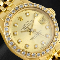 Rolex Datejust 26 mm Champagner Diamant Zifferblatt Präsident Uhr Gelbgold