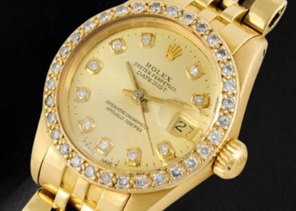 Rolex Datejust 26 mm Champagner Diamant Zifferblatt Präsident Uhr Gelbgold