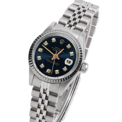 Rolex Datejust 26 mm Uhr mit blauem Diamant-Zifferblatt