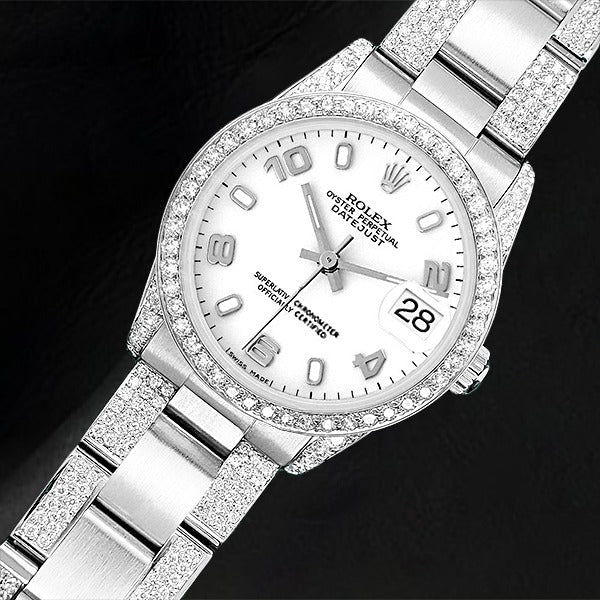 Rolex Stainless Steel mit Edler Diamant – Seitenansicht