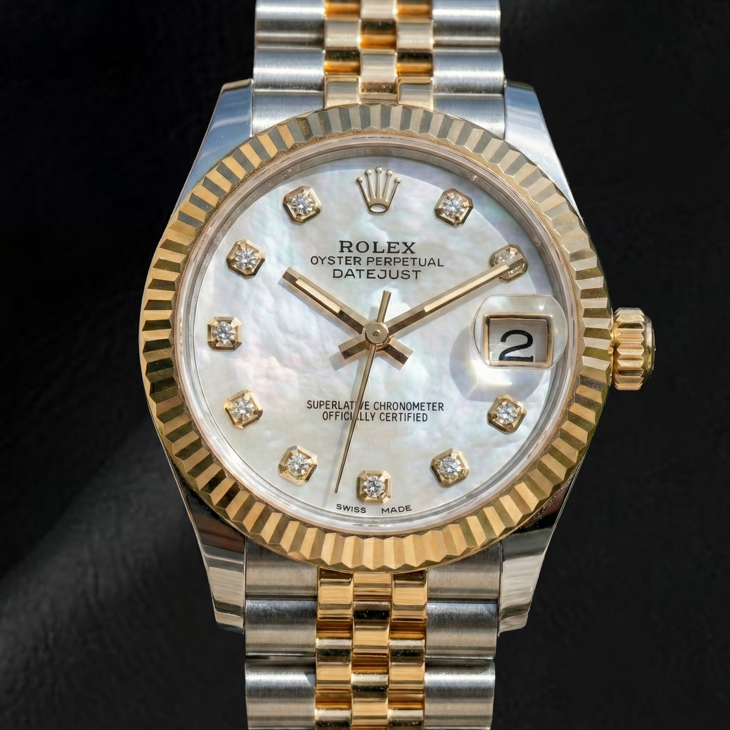 Zuchtperle Rolex 0,20-Karat Two Tone – Hauptansicht
