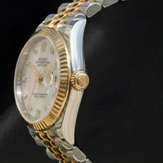 Zuchtperle Rolex 0,20-Karat Two Tone – Frontansicht