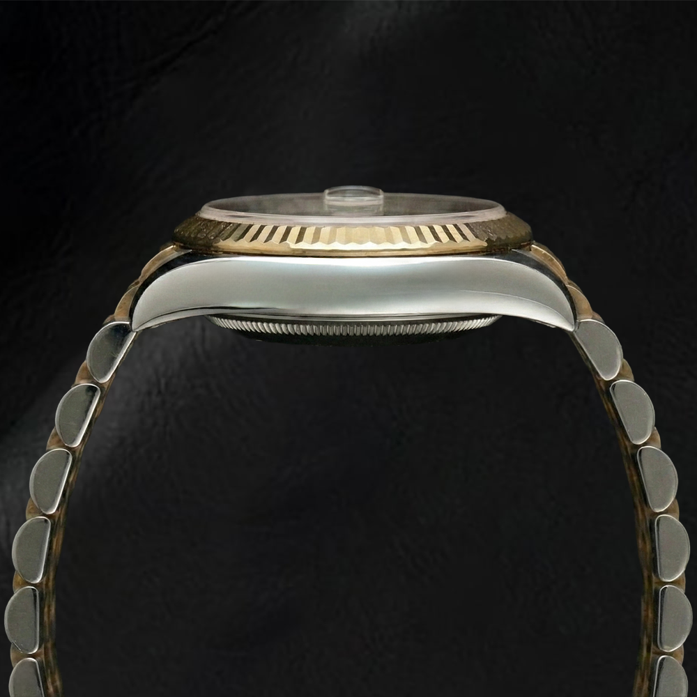 Echter Zuchtperle Rolex 0,20 Karat Two Tone – Profilansicht