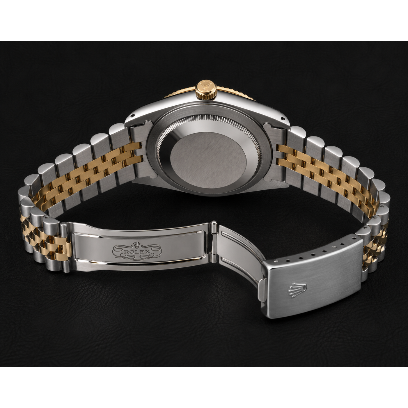 Rolex Datejust Damenuhr, 31 mm, zweifarbig, schokoladenbraun, römische Ziffern.
