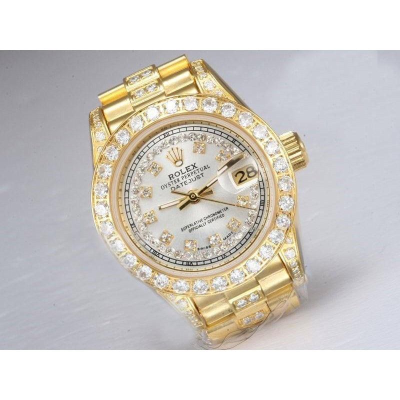 Rolex Datejust Eis raus Diamant Damenuhr Gelbgold Armband