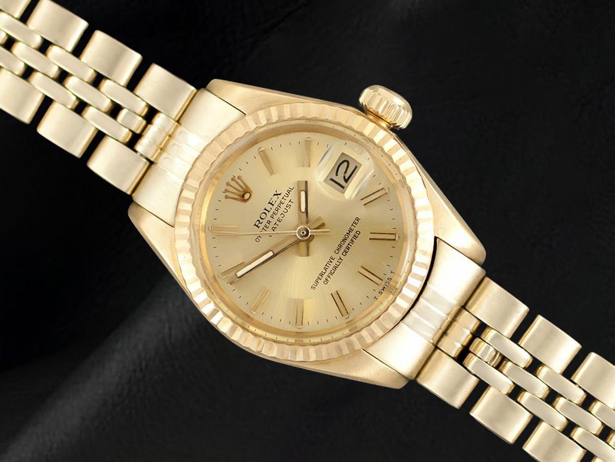 Rolex Datejust President Style 26 mm Damenuhr aus Gelbgold