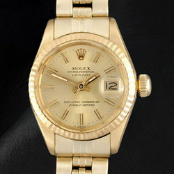 Rolex Datejust President Style 26 mm Damenuhr aus Gelbgold