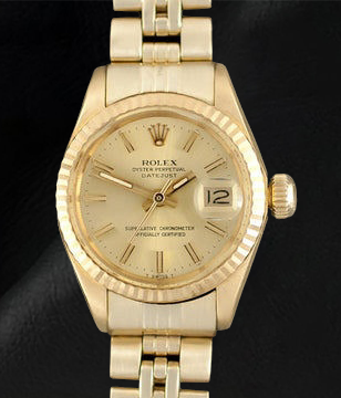 Rolex Datejust President Style 26 mm Damenuhr aus Gelbgold