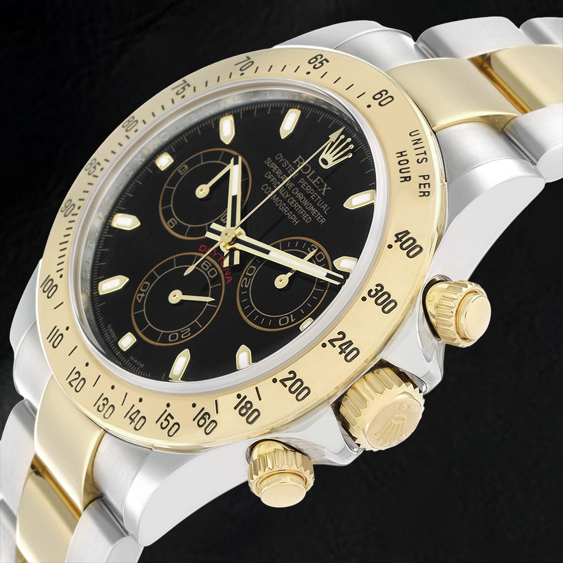 Rolex Two Tone mit Edelstein – Seitenansicht