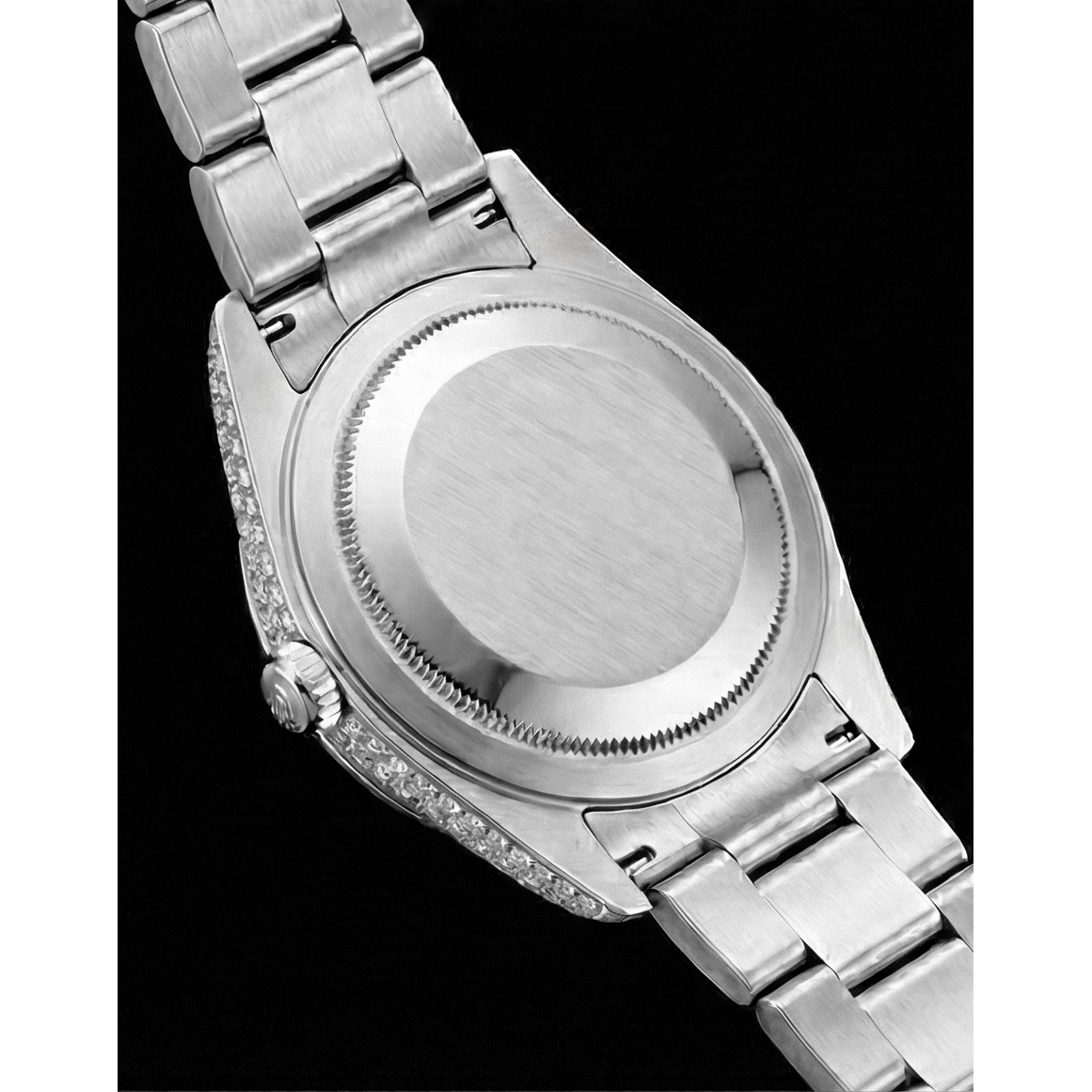 Rolex Stainless Steel mit Diamant – Draufsicht