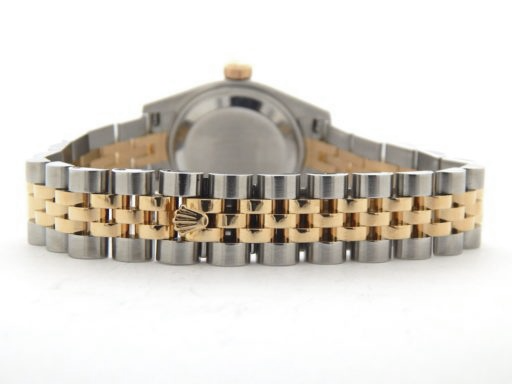 Rolex Lady-Datejust, 26 mm, zweifarbiges Zifferblatt mit champagnerfarbenem Stabmuster