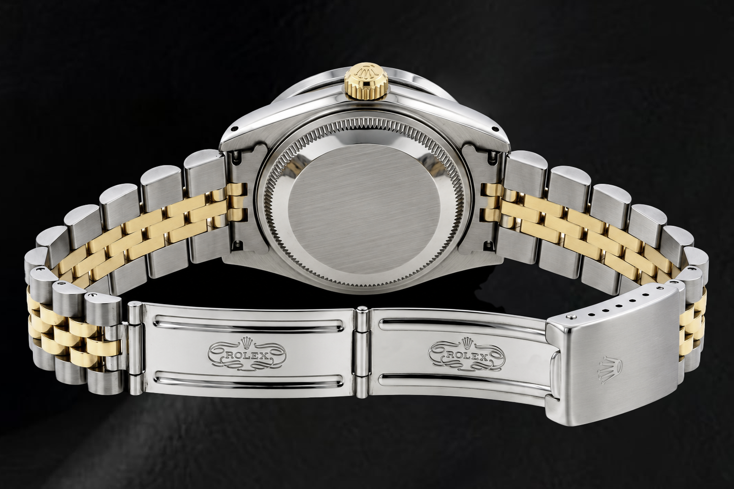 Rolex Datejust 6917 Damenuhr 26 mm Bicolor Schwarzes String-Diamantzifferblatt