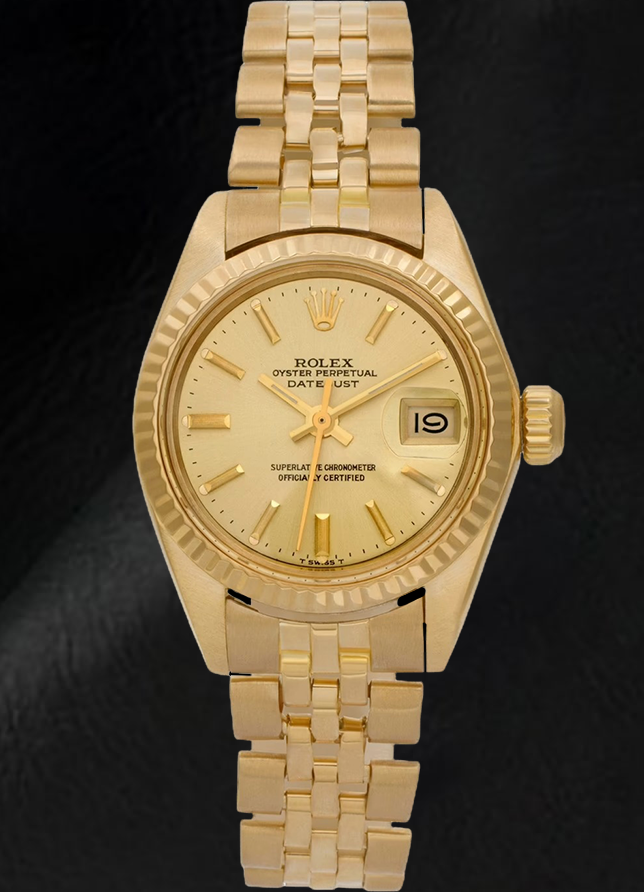 Rolex Lady Datejust President Style Champagner 26 mm Gelbgolduhr