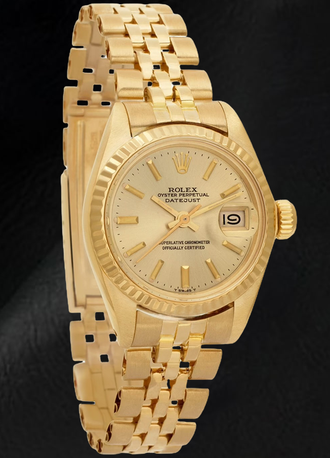 Rolex Lady Datejust President Style Champagner 26 mm Gelbgolduhr