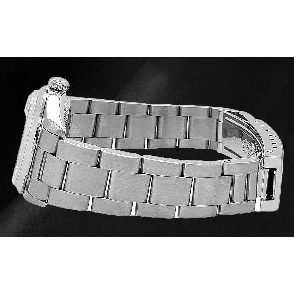 Rolex Stainless Steel mit Edelstein – Frontansicht
