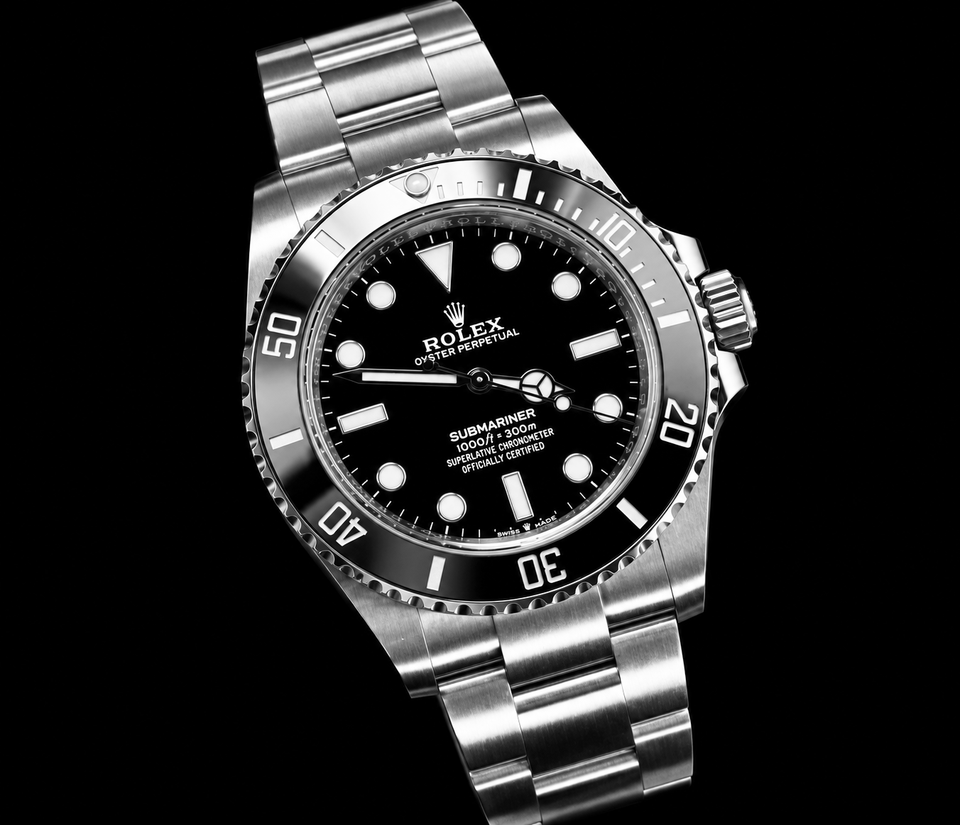 Rolex 124060 Submariner 41 mm Edelstahl Uhr mit schwarzem Zifferblatt