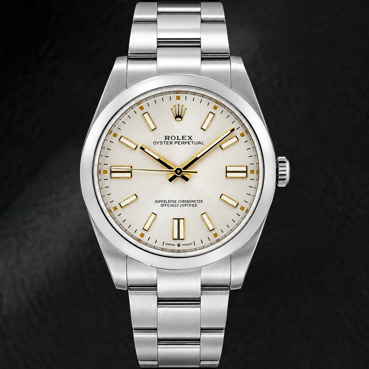 Rolex 124300 41 mm Uhr aus Edelstahl mit silbernem Zifferblatt und Oyster-Armband