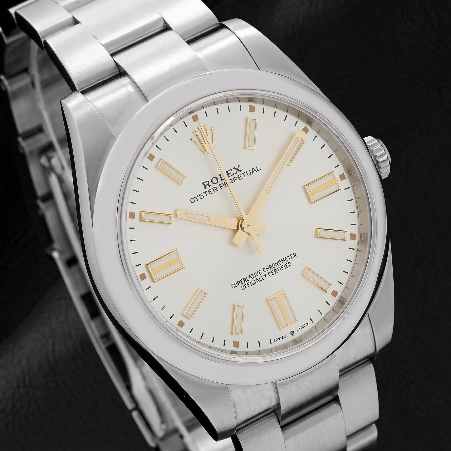 Rolex 124300 41 mm Uhr aus Edelstahl mit silbernem Zifferblatt und Oyster-Armband