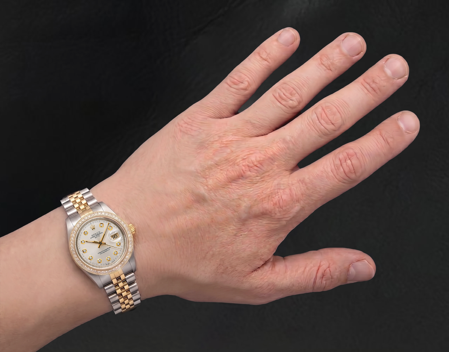 Rolex 15223 Silbernes Diamantzifferblatt 34 mm Bicolor Uhr
