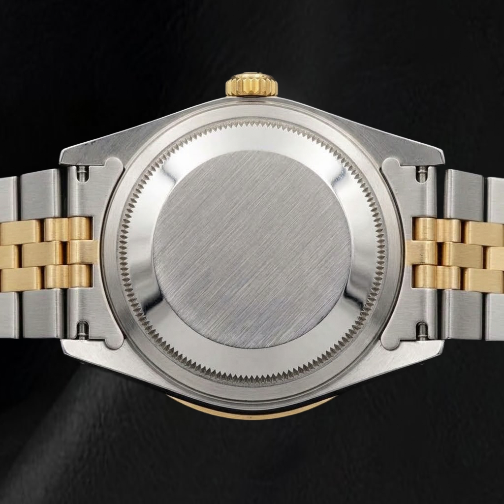 Rolex 16013 Datejust 36 mm Bicolor-Uhr mit champagnerfarbenem Tapisserie-Diamantzifferblatt