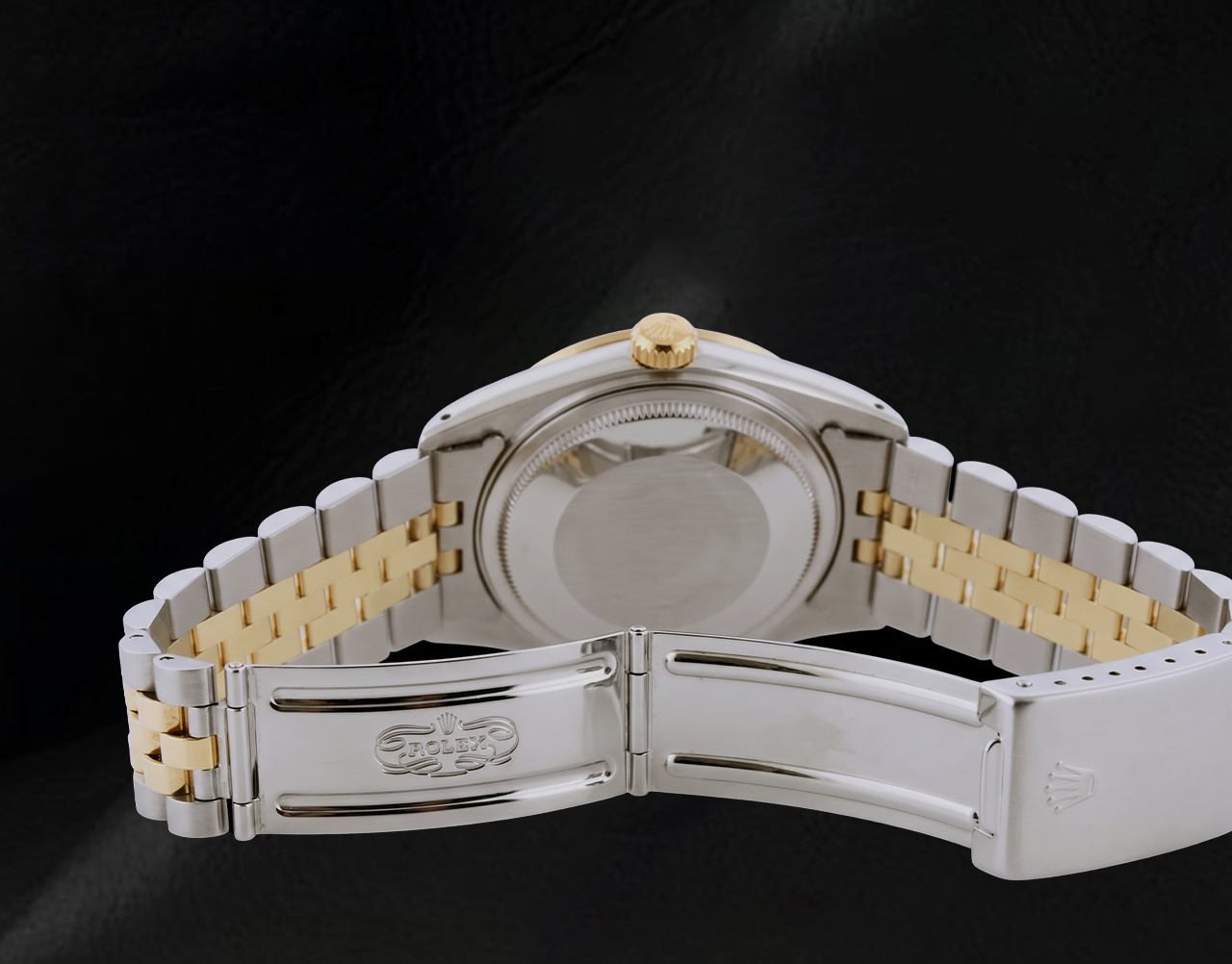 Rolex 16013 Datejust 36 mm Uhr mit rosa Wellenmuster-Diamantzifferblatt, arabischen Ziffern und Diamantlünette