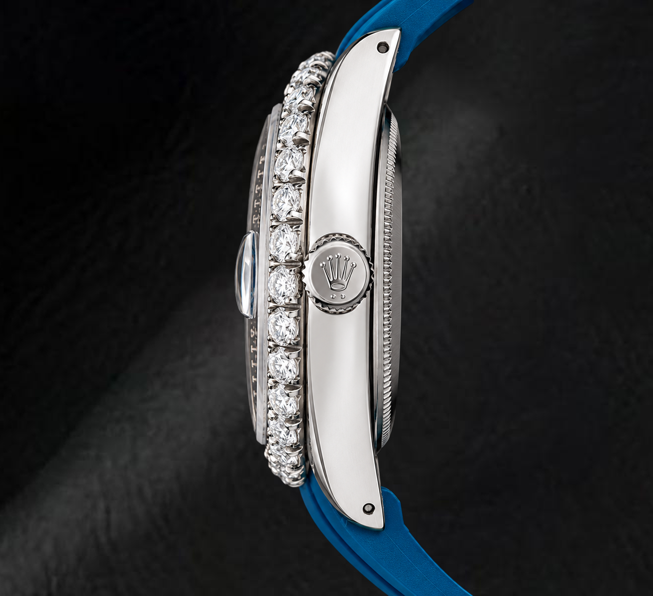 Rolex 1601 Datejust 36 mm Uhr mit blauem Diamantzifferblatt