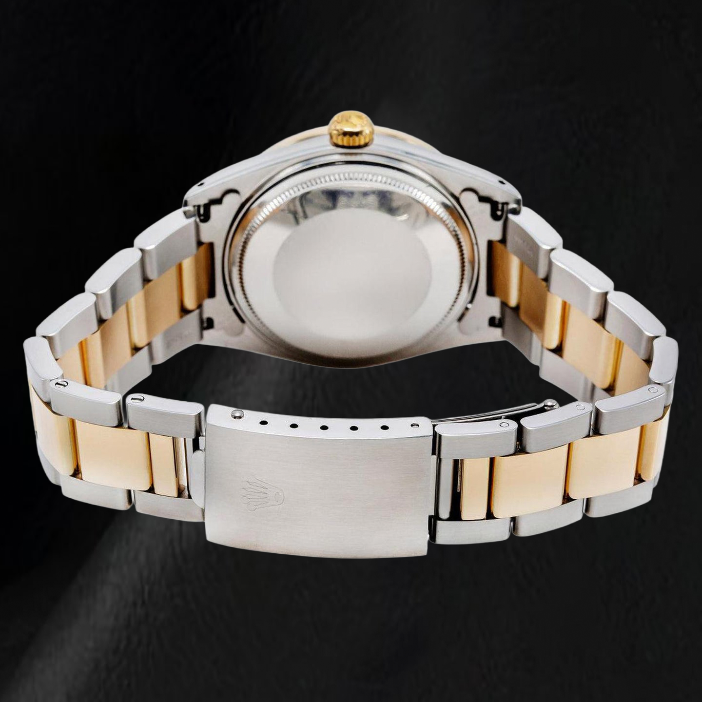 Rolex 1601 Datejust 36 mm Bicolor-Uhr mit grünem Diamantzifferblatt