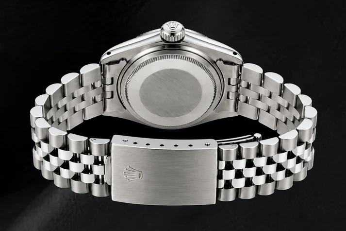 Rolex 16200 Datejust 36 mm Edelstahl-Uhr mit rosa Diamantzifferblatt und Diamantlünette