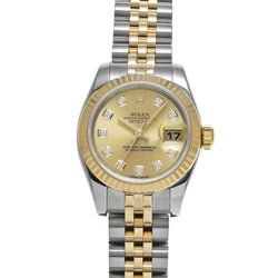 Rolex 179173 Datejust 26 mm Champagner Diamant Zifferblatt Jahr 2014 Zweifarbige Uhr
