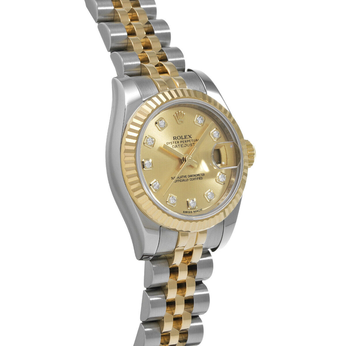 Rolex 179173 Datejust 26 mm Champagner Diamant Zifferblatt Jahr 2014 Zweifarbige Uhr