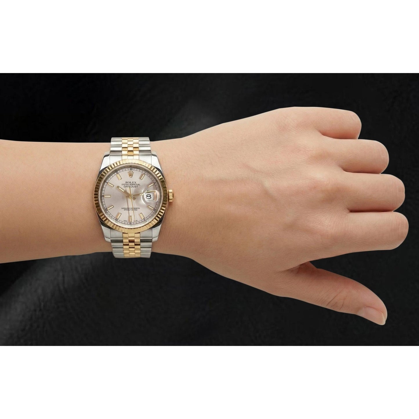 Edelstein Rolex -Karat Sterling Silver Two Tone Gold – Rückansicht