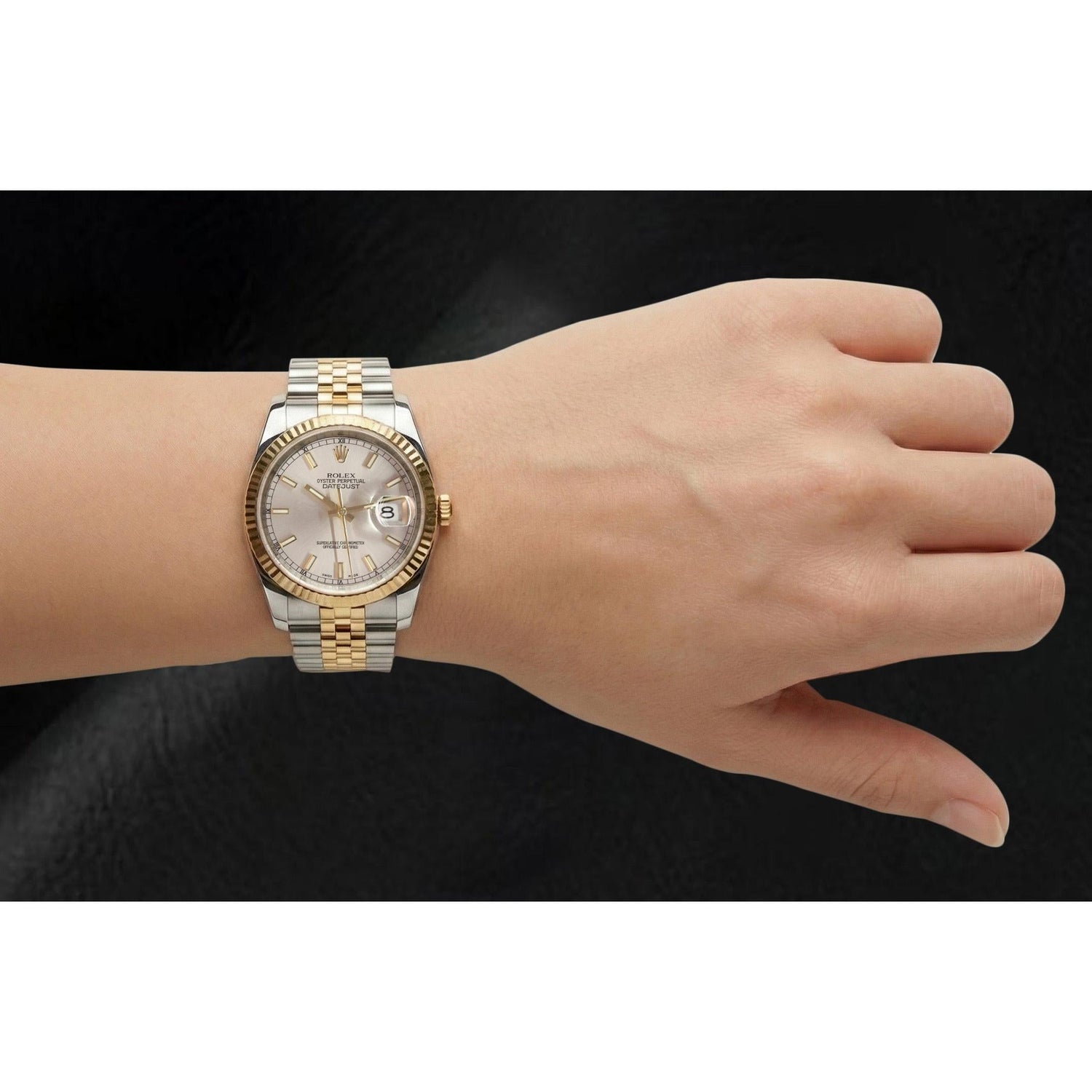Edelstein Rolex -Karat Sterling Silver Two Tone Gold – Rückansicht