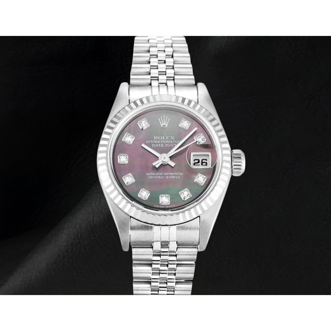 Rolex Datejust 26 mm Jahr 2002 Uhr mit Perlmutt-Diamantzifferblatt