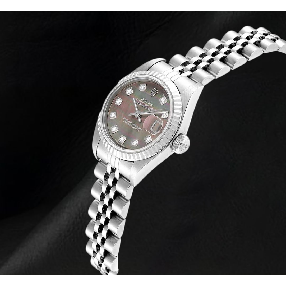 Rolex Datejust 26 mm Jahr 2002 Uhr mit Perlmutt-Diamantzifferblatt